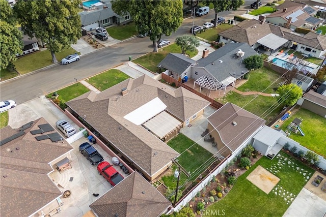 drone / aerial view featuring a residential view