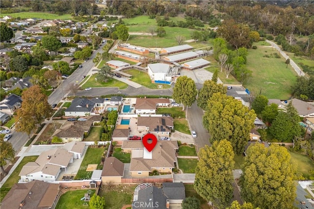 bird's eye view with a residential view