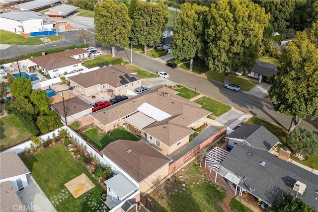 drone / aerial view with a residential view