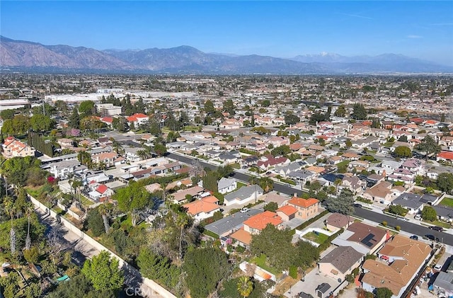 aerial view with a residential view and a mountain view