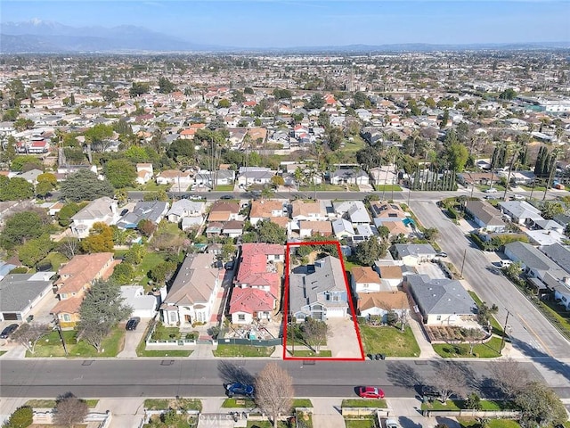 aerial view with a residential view