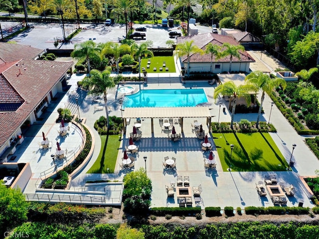 27740 Via Sarasate, Mission Viejo, CA 92692 - aerial view of property and surrounding area featuring a pool