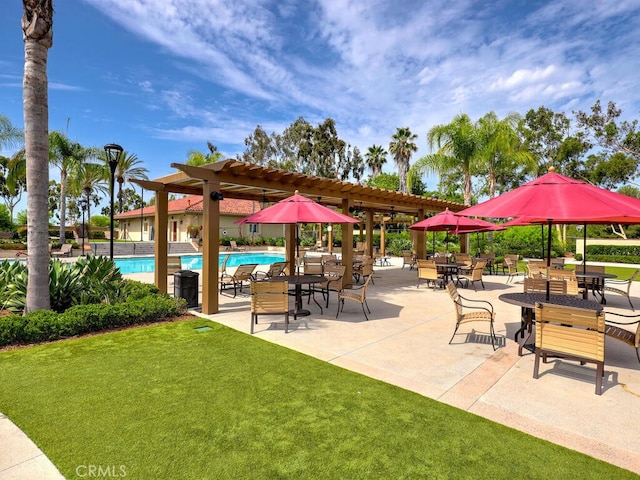 27740 Via Sarasate, Mission Viejo, CA 92692 - view of patio featuring a pergola and a community pool