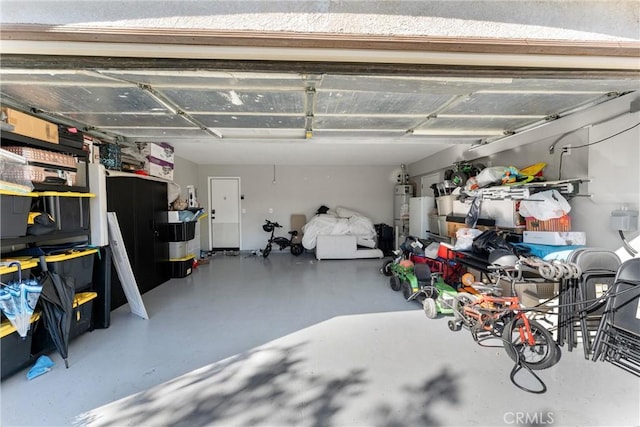 garage with water heater