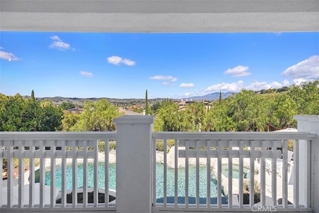 exterior space with a mountain view