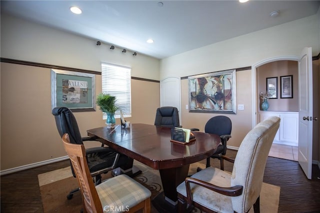 1230 Cantania Dr, Redlands, CA 92374 - office space with recessed lighting and dark wood-type flooring