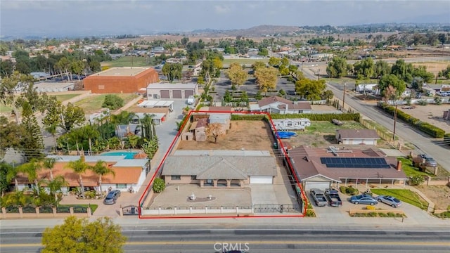 bird's eye view with a residential view