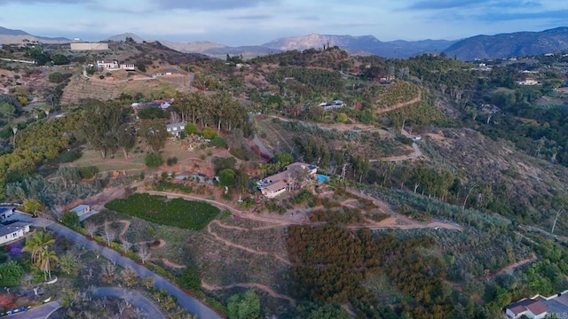 aerial view with a mountain view