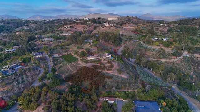 aerial view with a mountain view