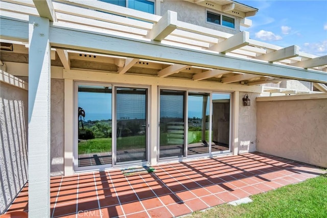 view of patio / terrace featuring a pergola