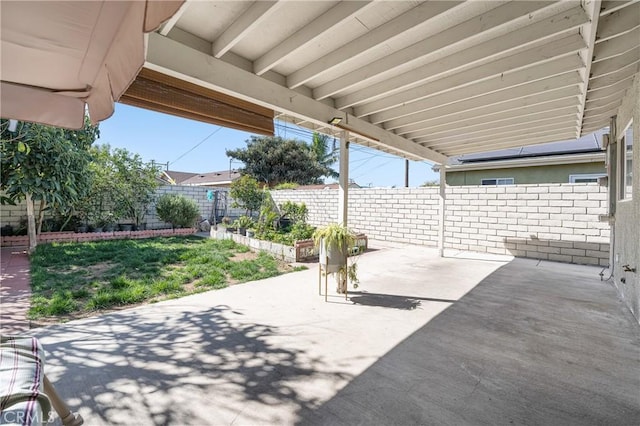 view of patio with a fenced backyard