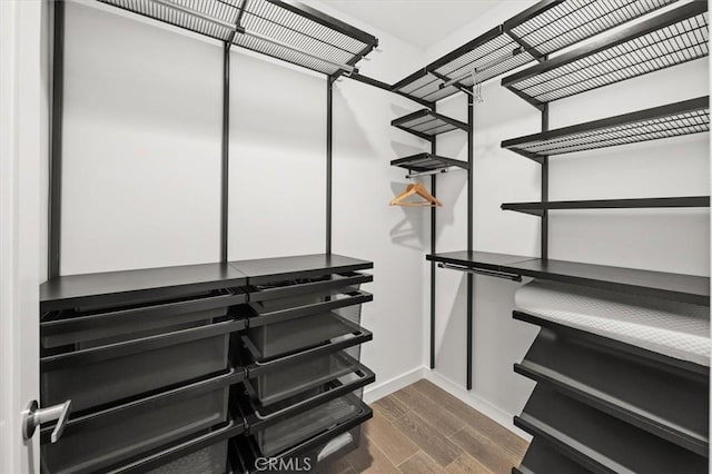 1923 N Gower St, Los Angeles, CA 90068 - spacious closet with dark wood finished floors