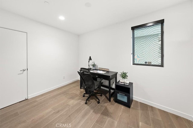 1923 N Gower St, Los Angeles, CA 90068 - office space with wood finished floors, baseboards, and recessed lighting