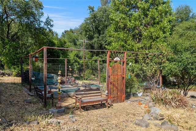 exterior space with a garden