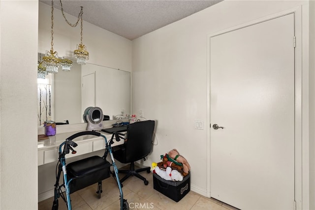 26131 Chambers Ave, Menifee, CA 92586 - office space with light tile patterned floors, a textured ceiling, and baseboards