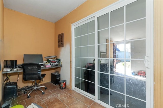 view of tiled office