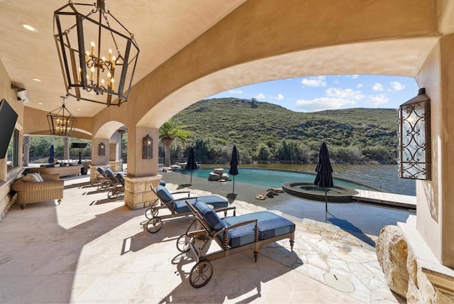 4065 Via Palo Verde Lago, Alpine, CA 91901 - view of patio featuring a pool with connected hot tub