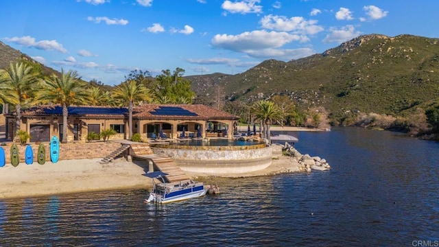 4065 Via Palo Verde Lago, Alpine, CA 91901 - view of dock featuring a water and mountain view