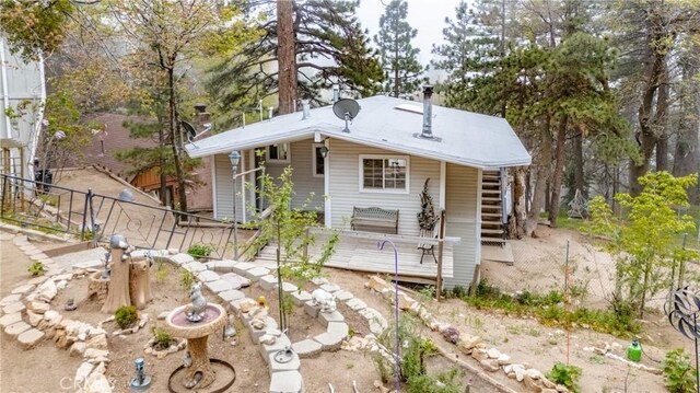30919 Valley Oak Dr, Running Springs, CA 92382 - view of front of property featuring stairway and a chimney