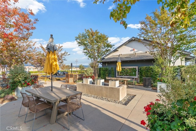 view of patio with outdoor dining space