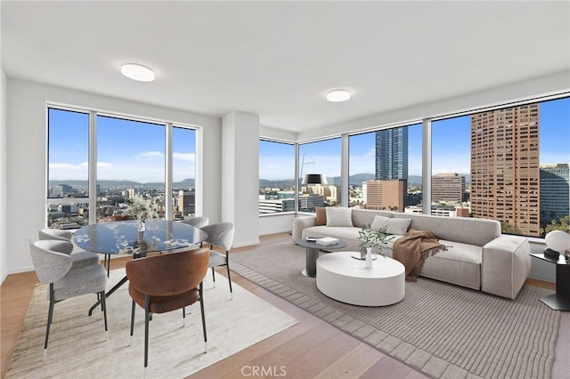 sunroom with a view of city