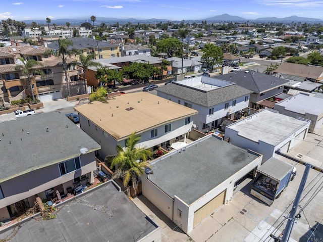 bird's eye view with a residential view and a mountain view