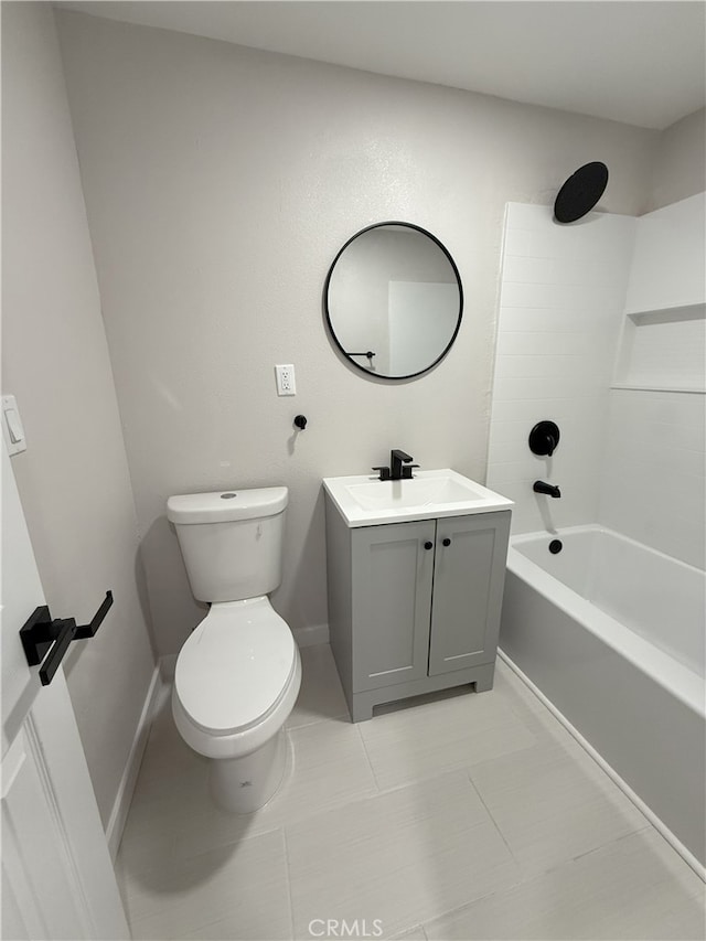 420 N Yorktown St, Ridgecrest, CA 93555 - full bath featuring toilet, shower / bath combination, vanity, and baseboards