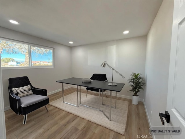 420 N Yorktown St, Ridgecrest, CA 93555 - office featuring recessed lighting, light wood-type flooring, and baseboards