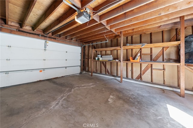 garage featuring a garage door opener