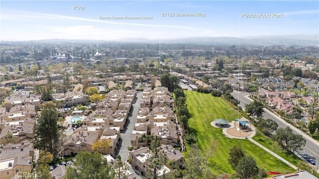 drone / aerial view featuring a residential view