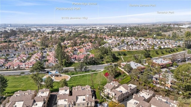 bird's eye view featuring a residential view