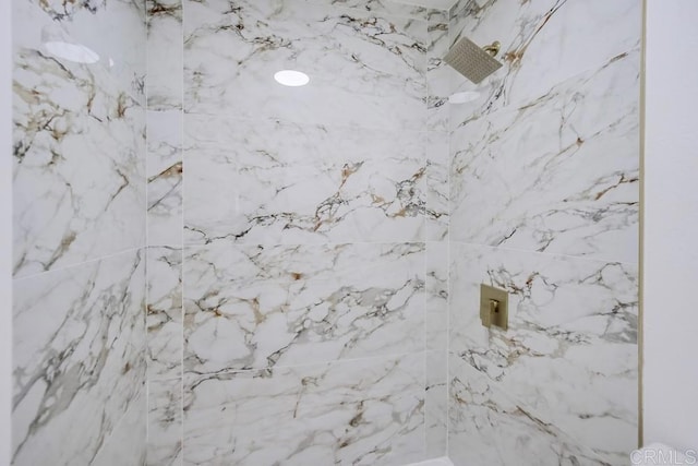 interior details with a marble finish shower