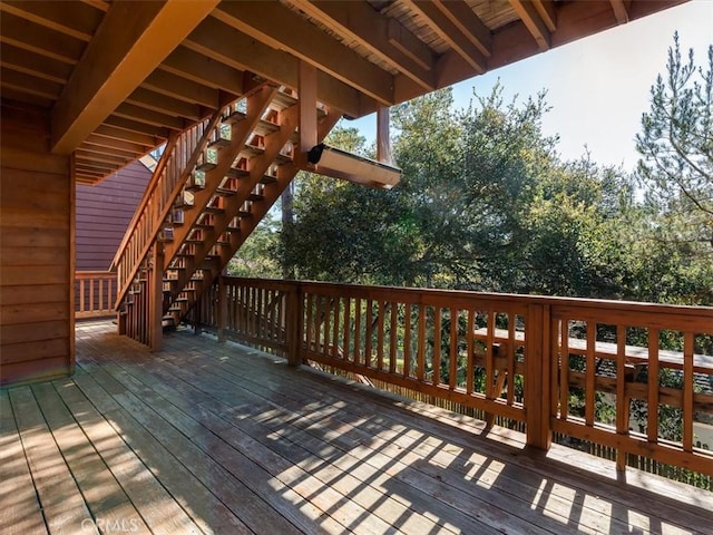 wooden deck with stairs