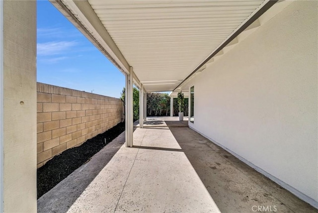 view of patio with a fenced backyard