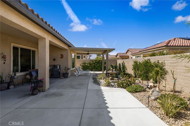 view of patio with a fenced backyard