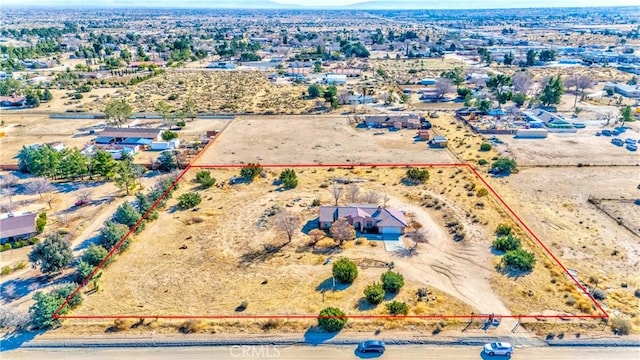 aerial view with view of desert