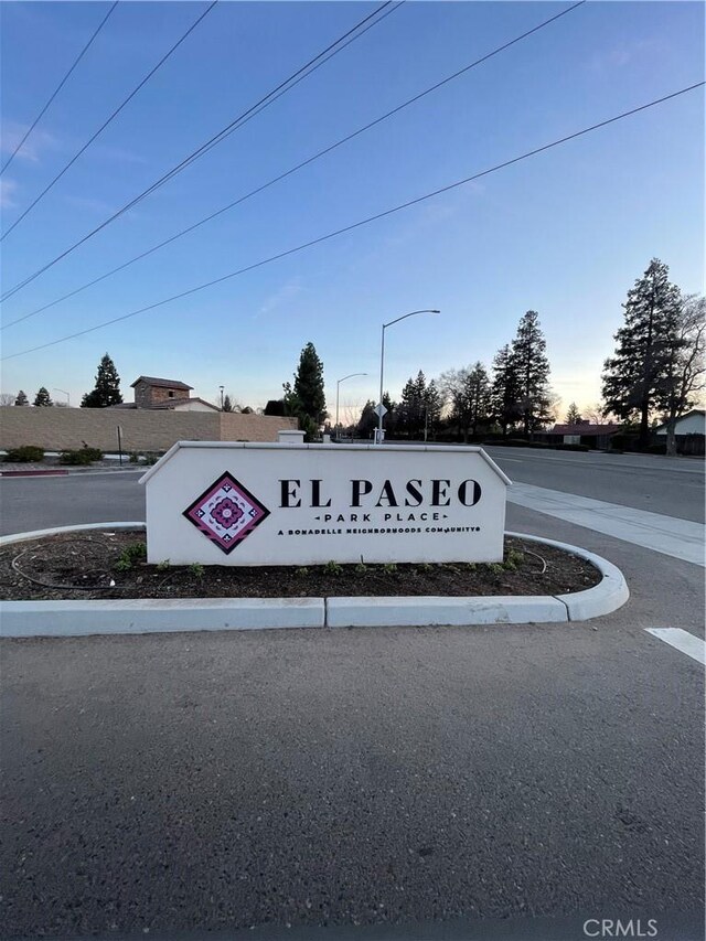 view of community sign