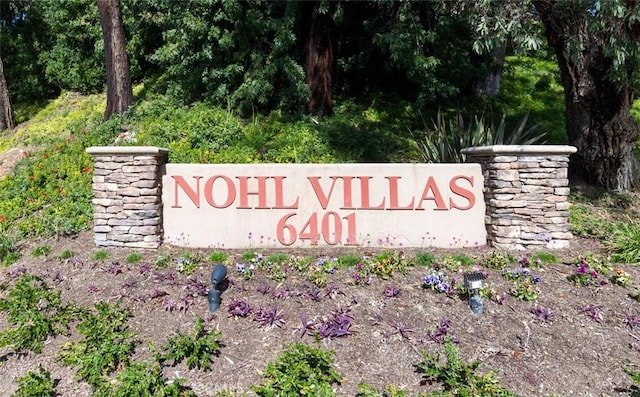 view of community sign