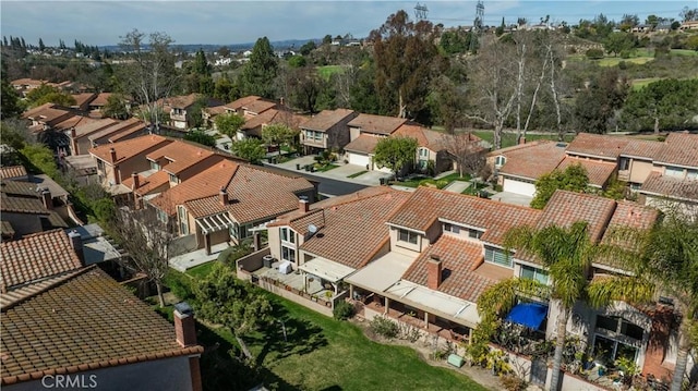 aerial view featuring a residential view