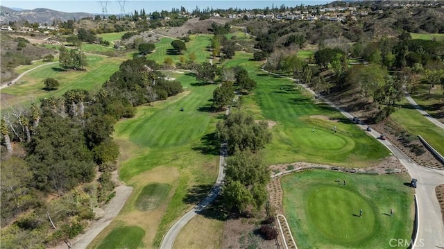 drone / aerial view with golf course view