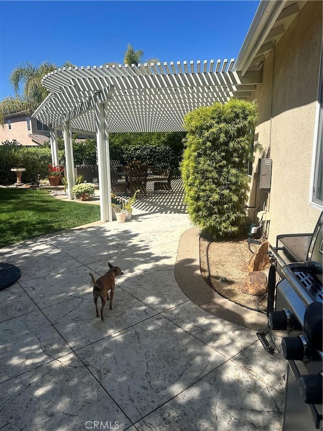 view of patio with a pergola
