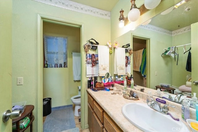 bathroom with toilet and vanity