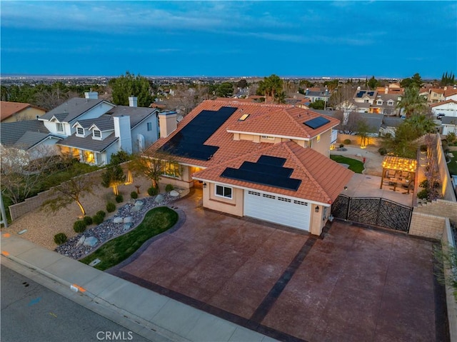 drone / aerial view with a residential view