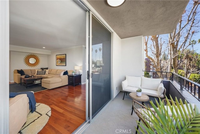 balcony featuring an outdoor living space