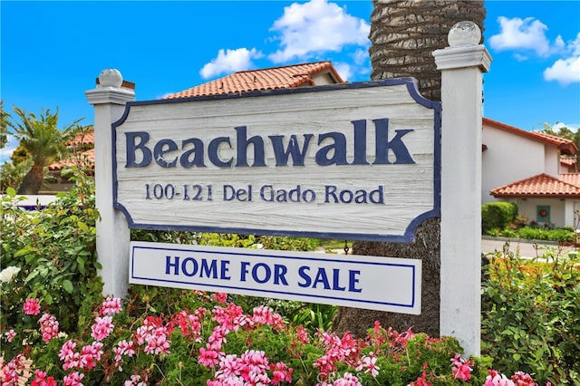 view of community sign