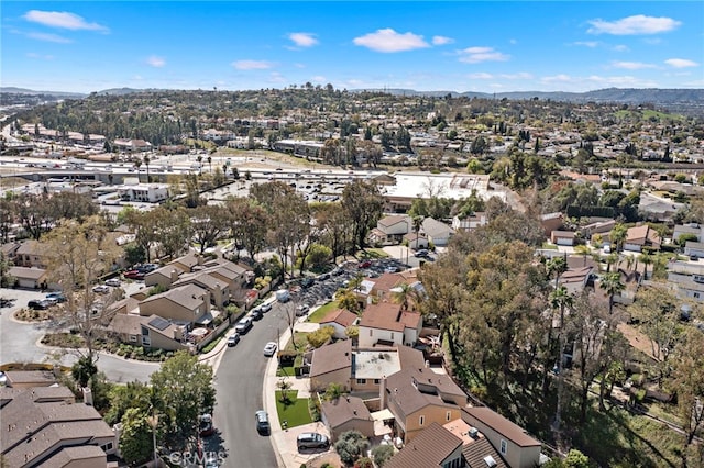 aerial view with a residential view