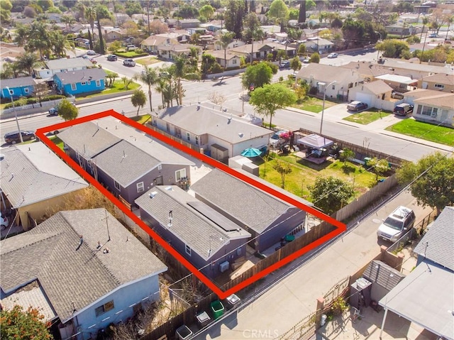 bird's eye view with a residential view