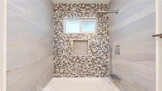 full bathroom featuring walk in shower