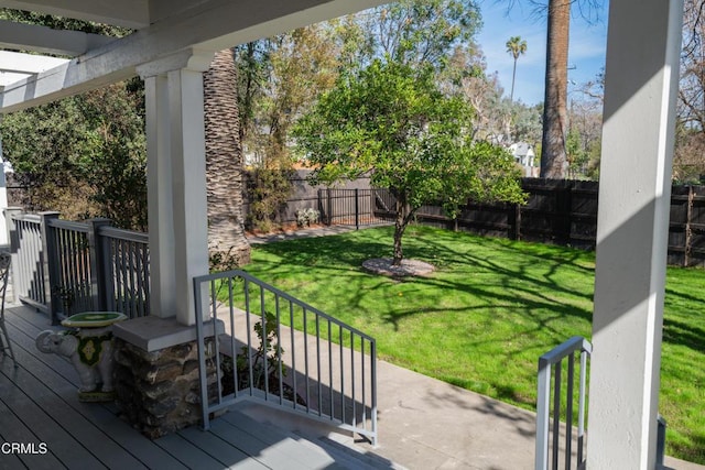 exterior space featuring a fenced backyard