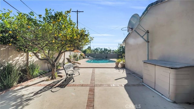 view of patio with a fenced backyard and a fenced in pool